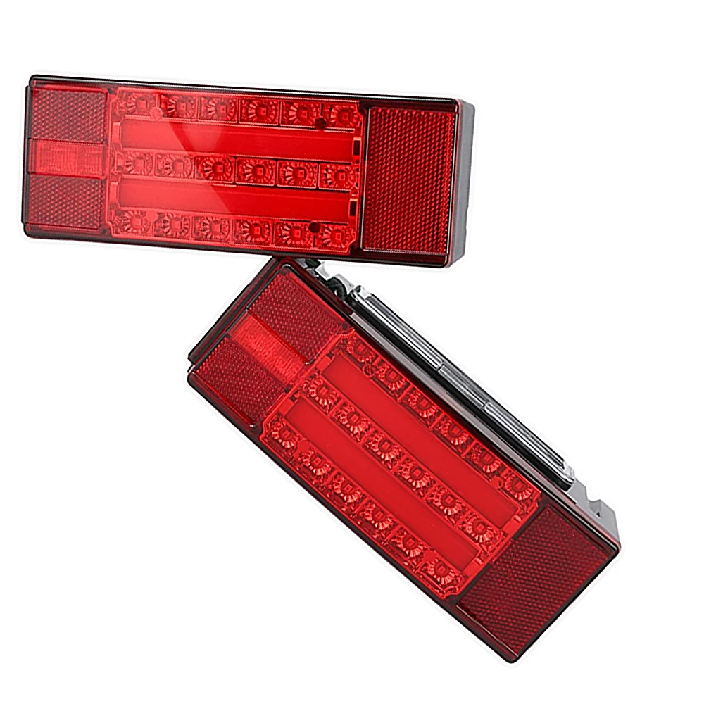 

12V 2PCS Rectangular Submersible LED Trailer Light Red Turn Signal Tail Brake Lights For Trucks Trailers Vans