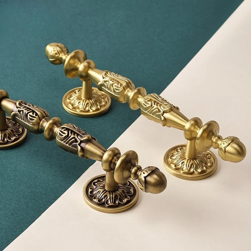 American Luxury Cabinet Handles Carved Drawer Pulls Elegant Dresser Knobs Vintage Style