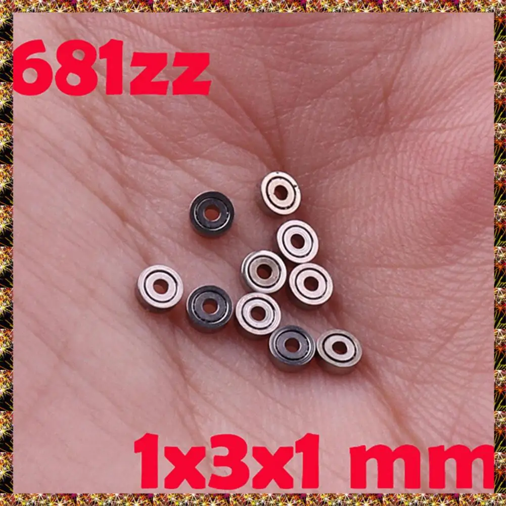 BTCL 10 قطعة 681ZZ محامل كروية صغيرة مصغرة معدنية مفتوحة مايكرو تحمل 1X3x1mm