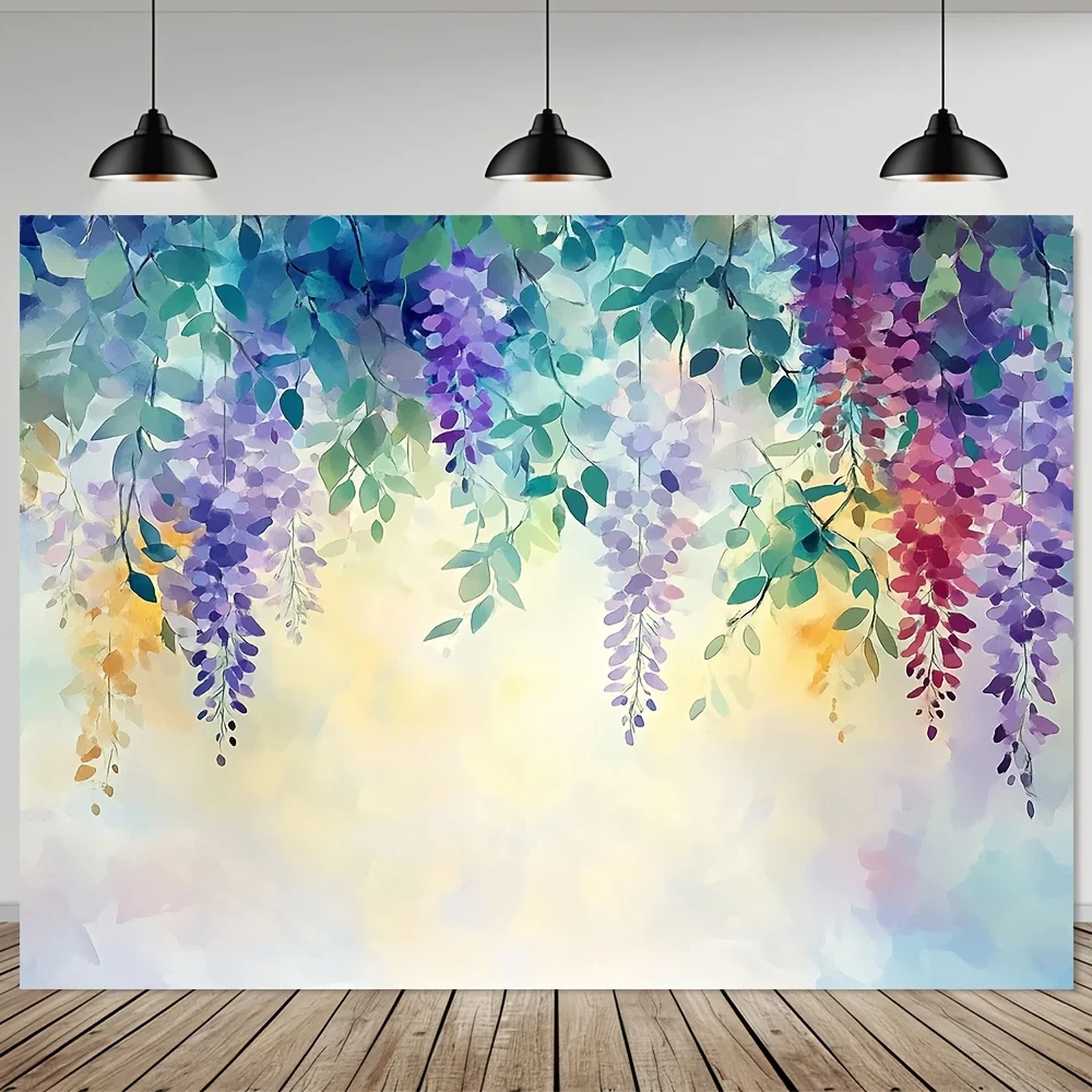 

1pcs tapestry fantasy colorful floral multi-purpose polyester fabric for indoor birthday celebration, studio photography