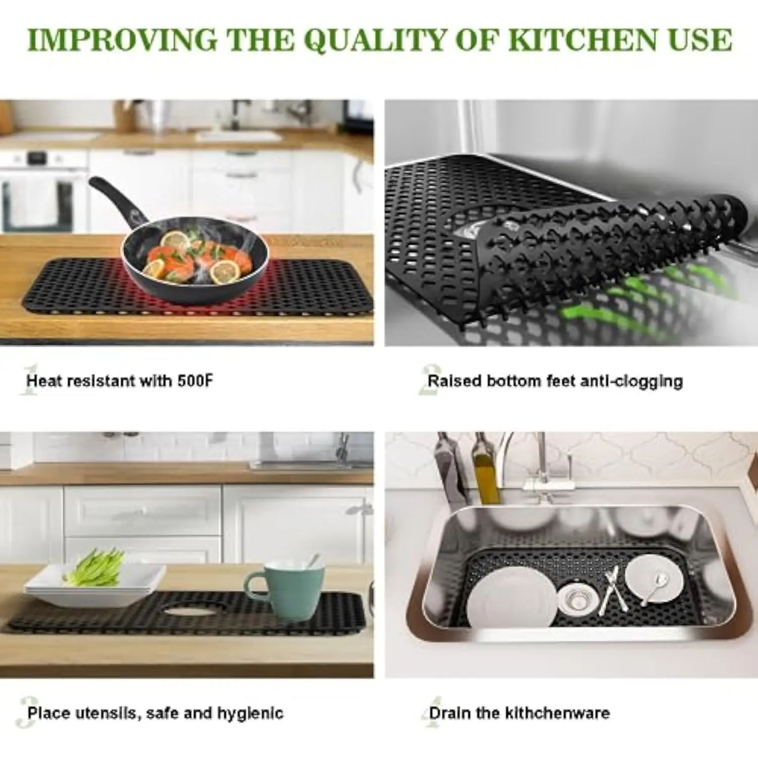 Коврики для кухонной мойки TOOVEM Силиконовый коврик для раковины с нескользящей, стабильной защитой для раковины в фермерском доме для кухонной раковины из нержавеющей стали Po