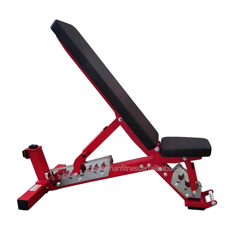 

Модернизированная утолщенная стальная коммерческая домашняя тренажерная зала, фитнес-упражнения, красная, черная регулируемая весовая скамья