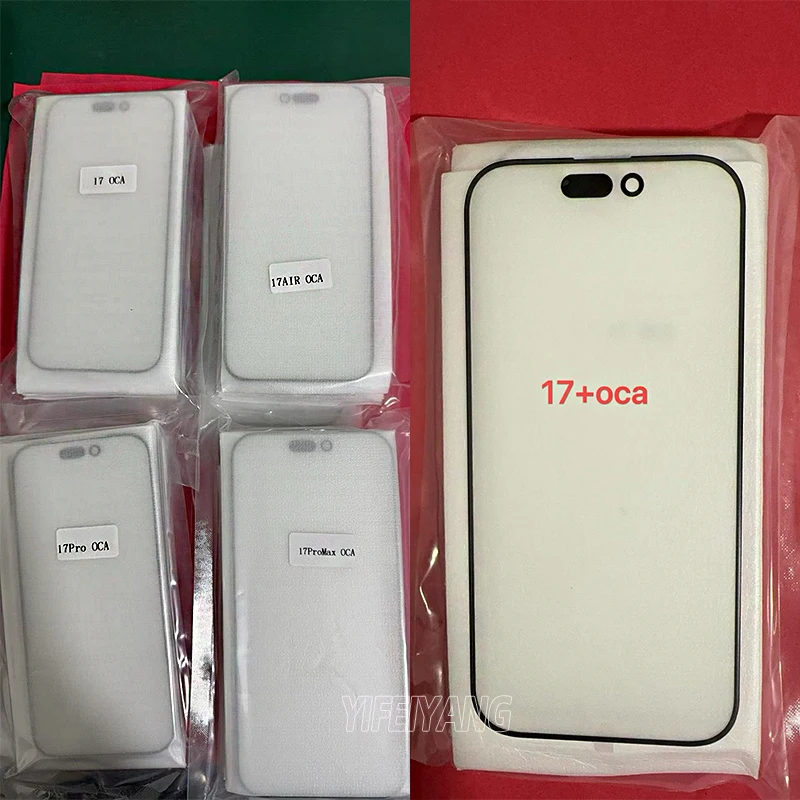 

Ori AAA 17 AIR 16 pro max Наружное стекло с потрясающим клеем OCA для iPhone 17 16 15 14 13 12 11 pro Xs max Ремонт сенсорной панели экрана