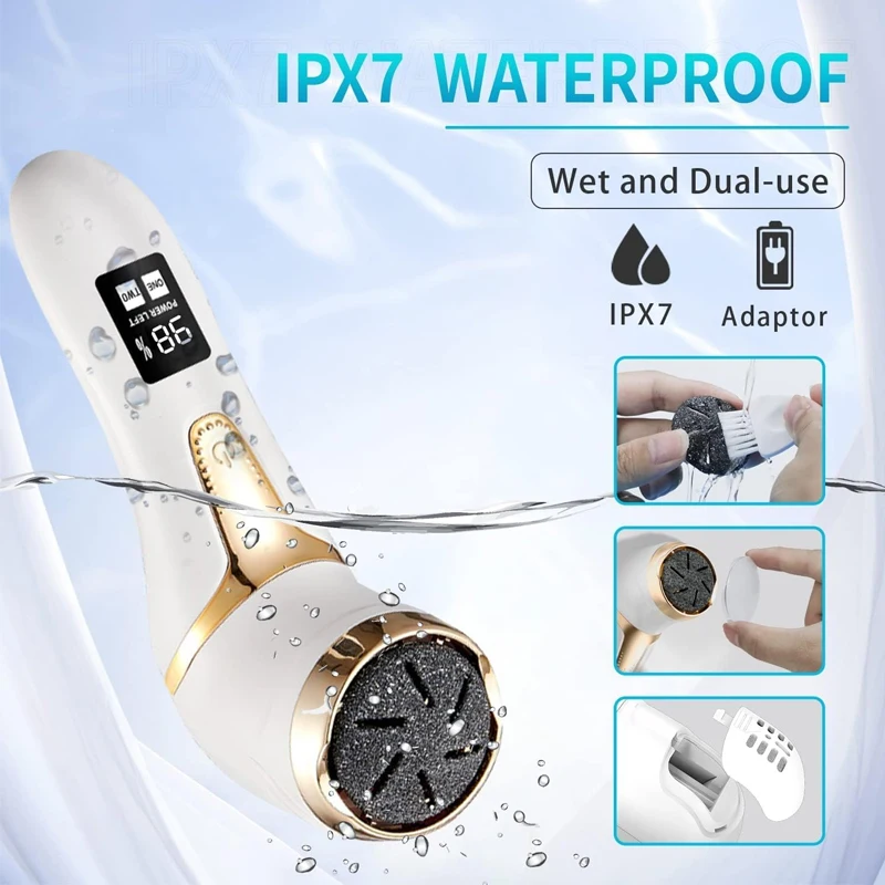 Trending Products 2026 Waterproof Foot Care Electric Foot Grinder File Callus Remover Electric Pedicure Kit for Feet