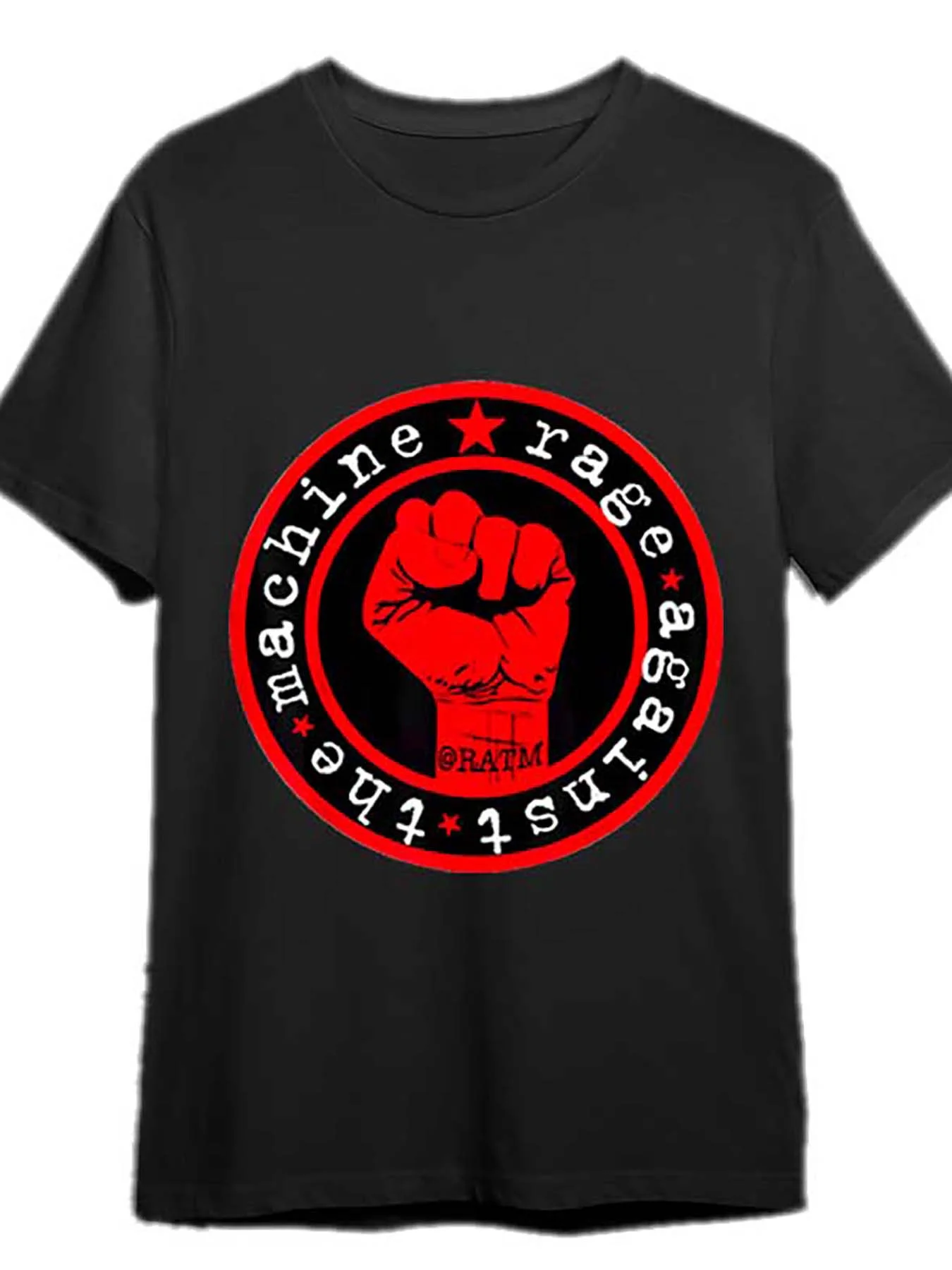 

[Rage Against The Machine Tee] Rage Against The Machine Men's Graphic T-Shirt | 50% Cotton Blend, Black with Bold Red &