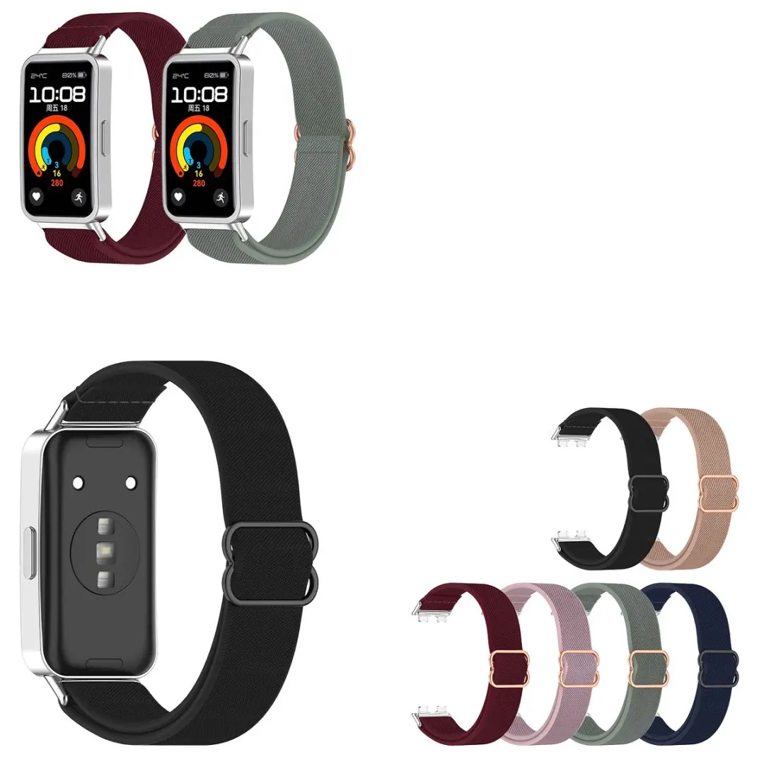 

Ремешок для резинки для волос подходит для Huawei Band 8 9 10, NFC, эластичный нейлоновый браслет Solo Loop, аксессуары для умных часов