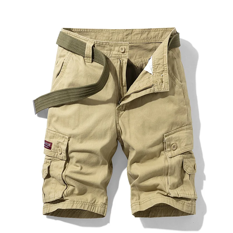 Short cargo en coton multi-poches pour hommes, bermuda décontracté, jogging militaire en plein air, homme, nouveau, été