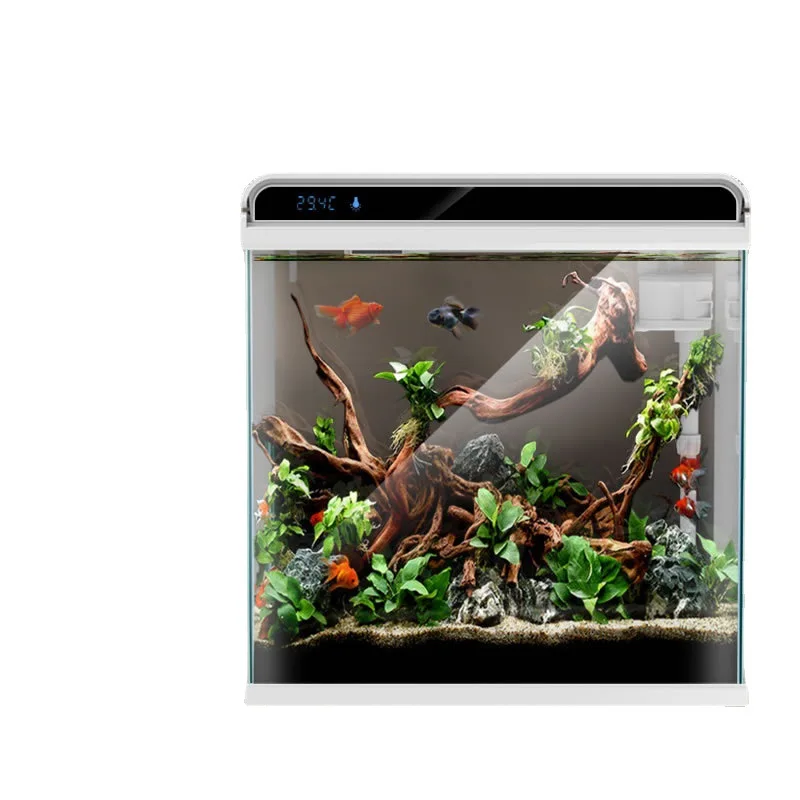 creative  aquarium turtle goldfish tank multiple filtration digital temperature display environmentally friendly desktop type