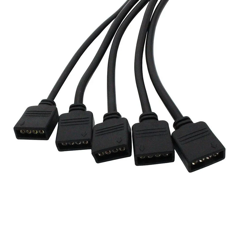 4 Pins RGB LED Tape Connector 1 to 1 2 3 4 5 Plug Power Splitter Cable 4pin Needle Female Connector Wire for RGB Led Strip Light