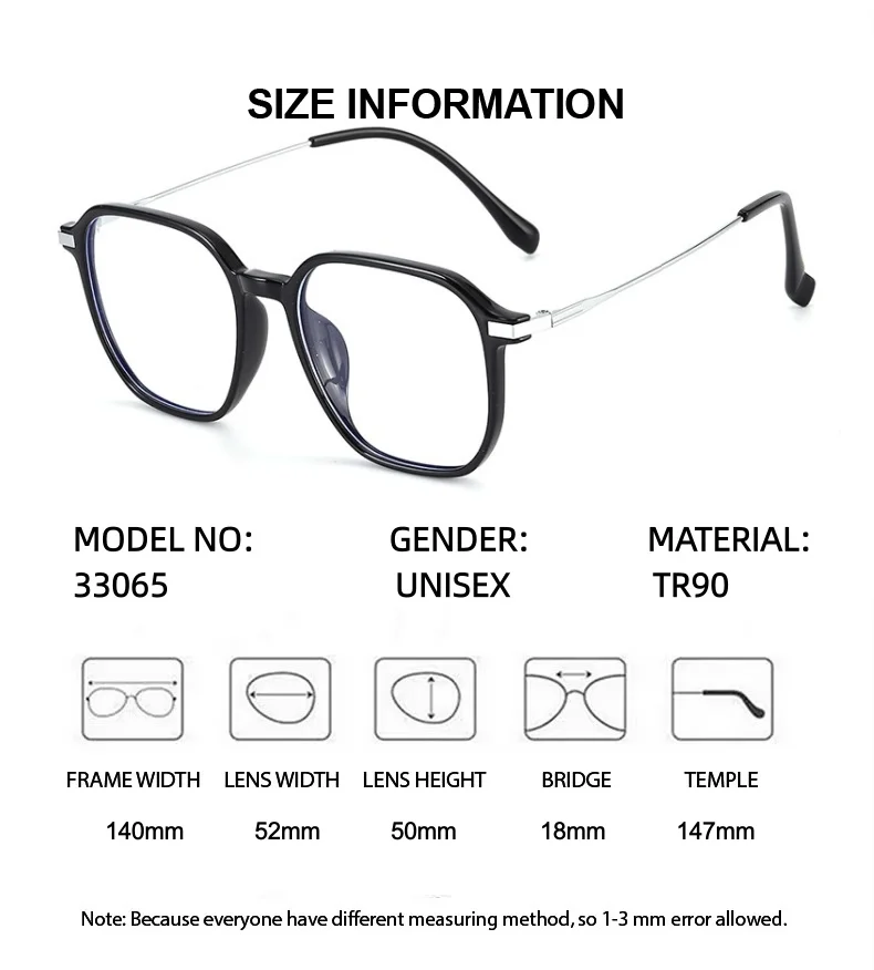 ELECCION نظارات طبية TR90 إطار مربع مكافحة نظارات الضوء الأزرق تخصيص النساء نظارات للقراءة قصر النظر الشيخوخي #6