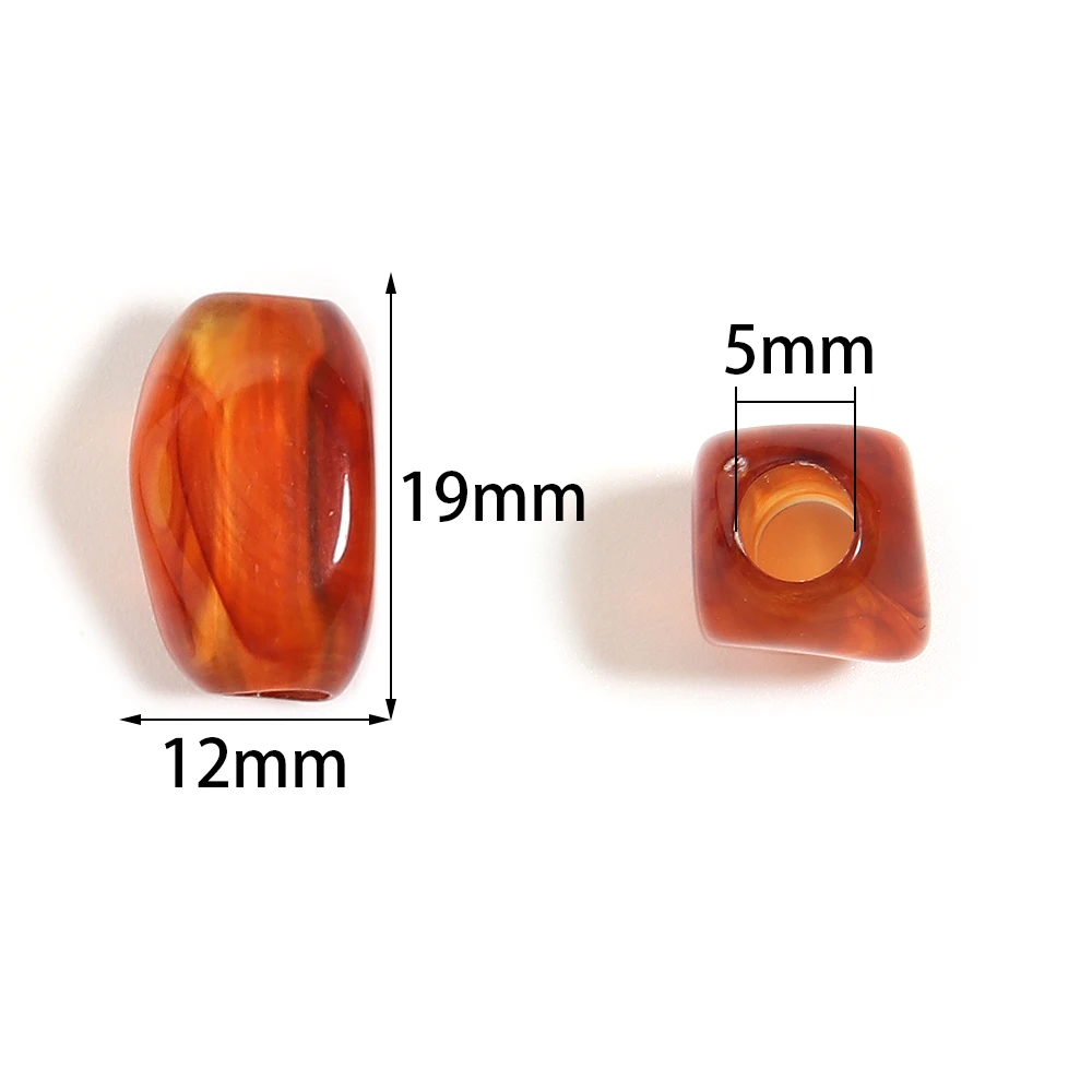 30 Stück 12x19mm zweifarbige unregelmäßige Acrylperlen mit großem Loch, lose Abstandsperlen für die Schmuckherstellung, Armband, Halskette, Zubehör – Detail 1