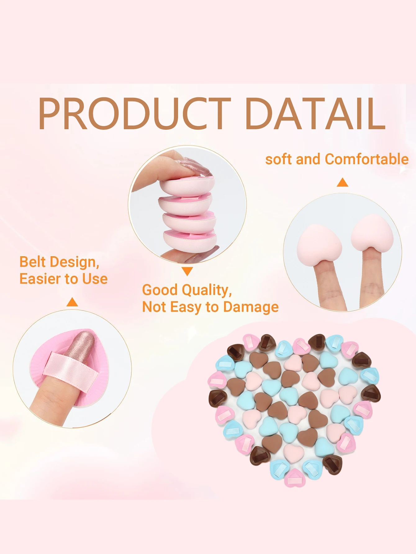 Random 5/10/15/20 Pieces of Ultra-Soft Cotton Candy Makeup Powder Puff, Wet or Dry Use, Air Cushion Powder Puff