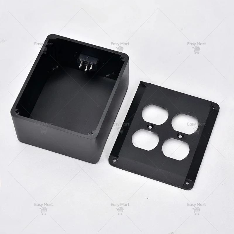 Hot Sale Black Aluminum Audio Socket Chassis Standard Power Socket Enclosure