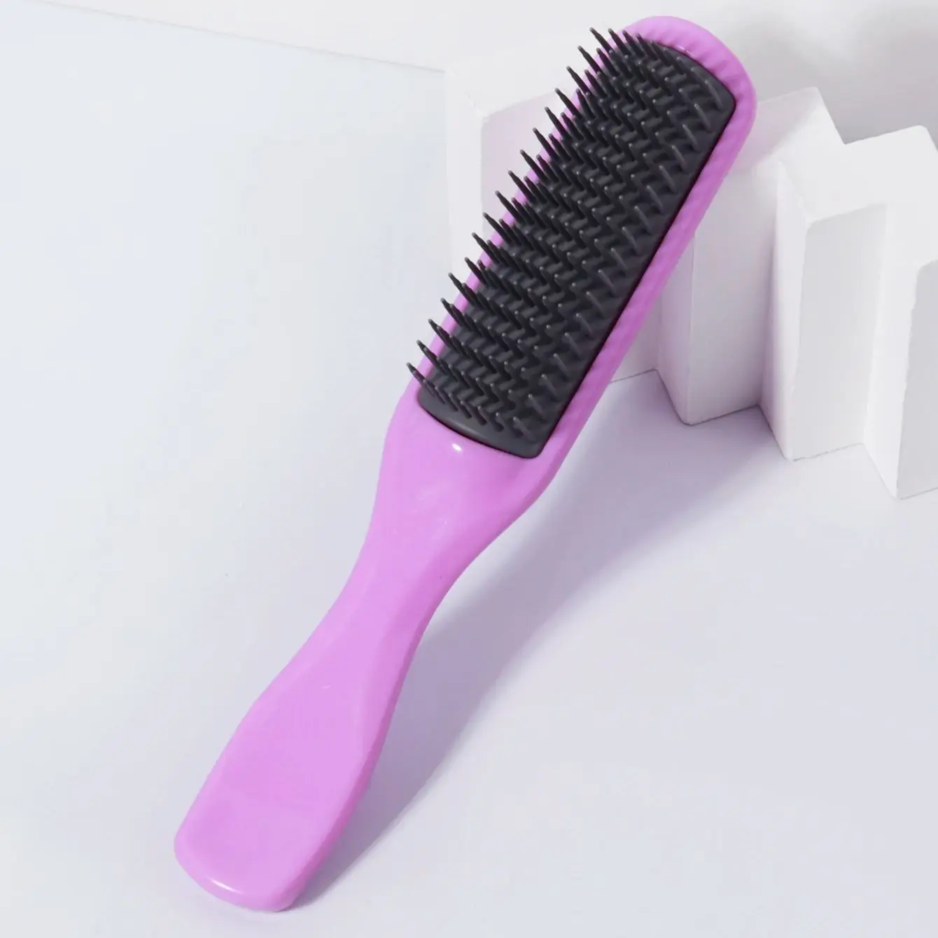 فرشاة ذات 9 صفوف من الشعر المجعد - تشكيل وتحديد تصفيف الشعر مع قبضة مريحة للعناية اليومية بالشعر وتصفيفه #6