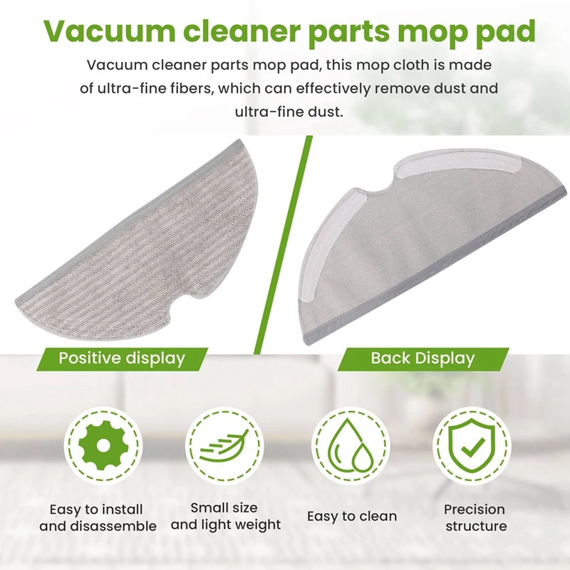 Mop pad 4 pacote pano de microfibra mop para roborock s6 s6 puro s6 maxv s5 max s5 robô aspirador mop substituição