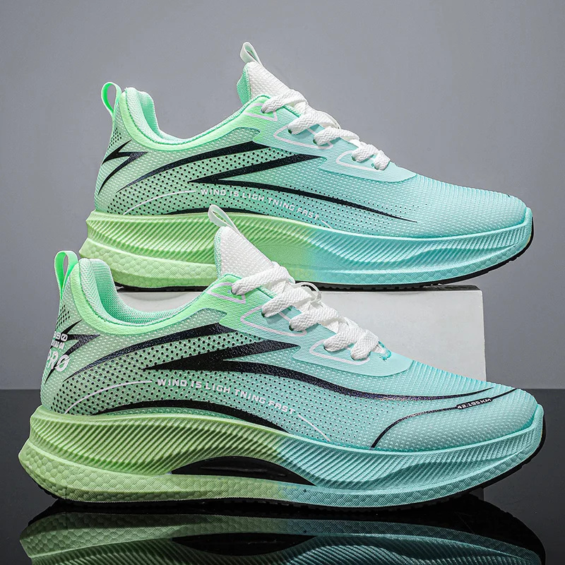 

Men's Running Shoes Lightweight Breathable Outdoor Sports Thick Soled New Lace Up Teenagers Jogging Shoes for Man