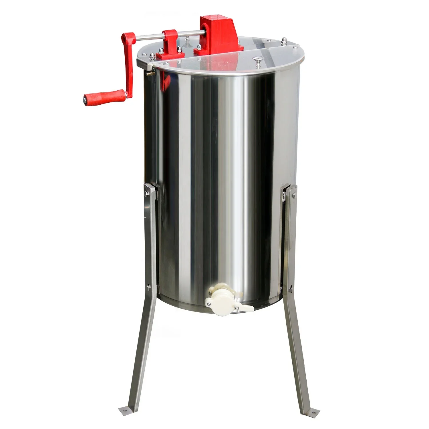 

3 Frame Honey Extractor with Height Adjustable Stand, Manual Beekeeping Extraction with Transparent Lid, Centrifuge Equipment