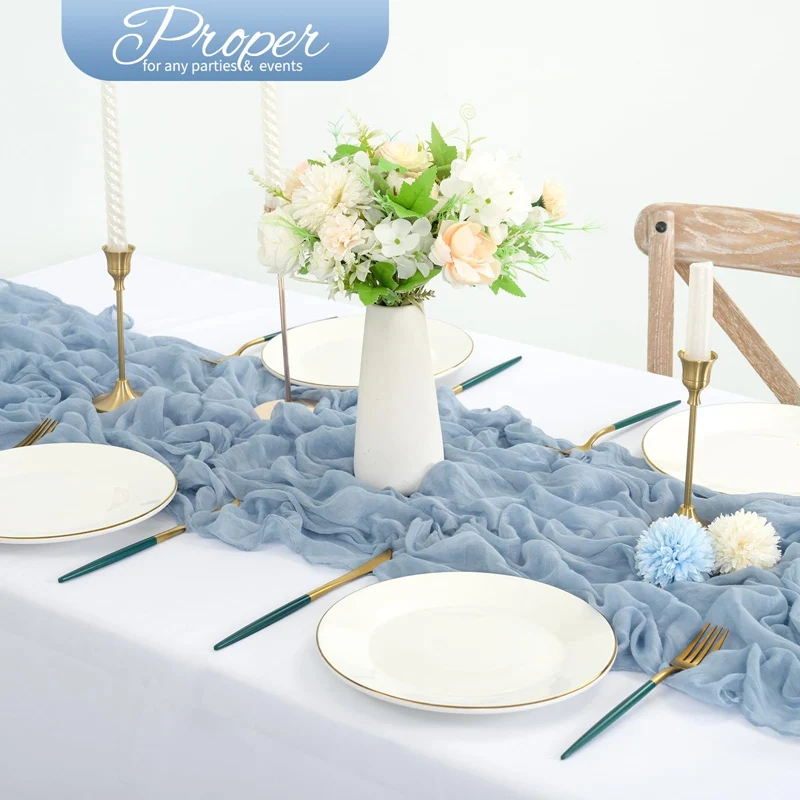 1pc Käsetuch Tisch Läufer Land Stil Gaze Käse Tuch Tischdecke Für Hochzeit Braut Dusche Baby Dusche Geburtstag Party – Detail 7
