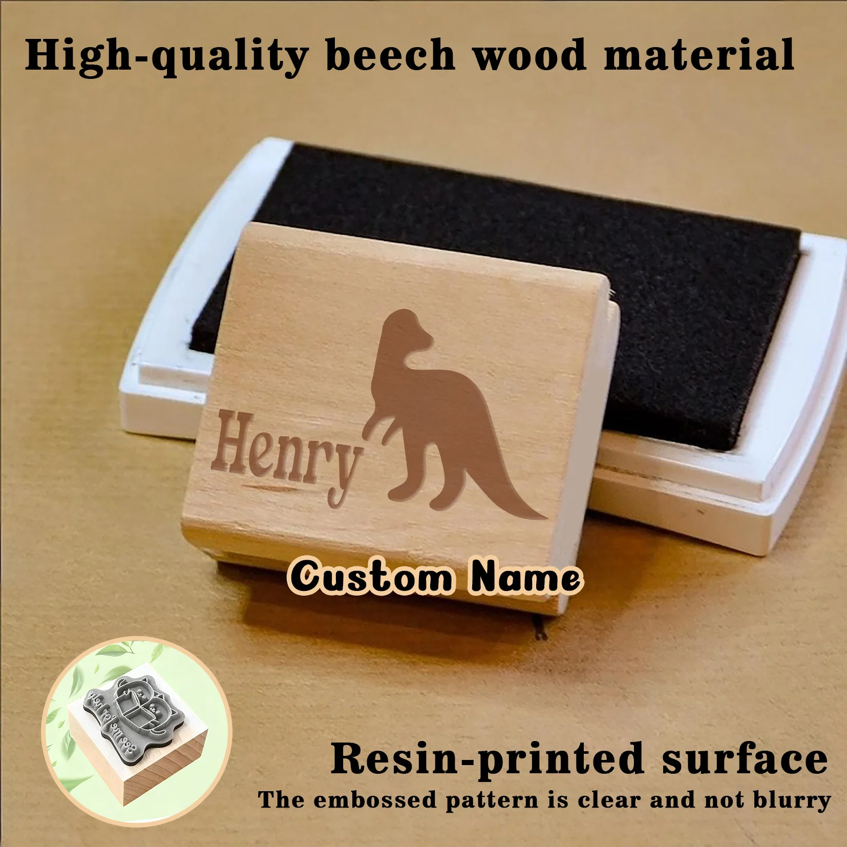 1PC Cartoon Customizable Name Wooden Seal Office Supplies, Seal Supplies Customizable Name Wooden Stamp Provide Convenience for