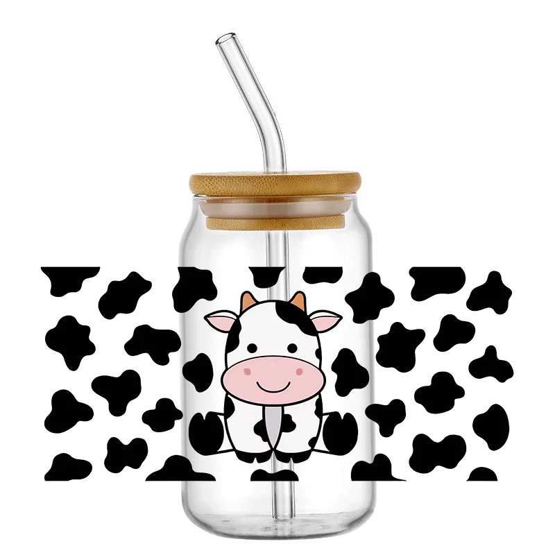 

Cartoon Baby Cow UV DTF Transfer Sticker Cup DIY Fashion Cute Decals Animals Waterpoof Sticker 16oz Cup Wraps