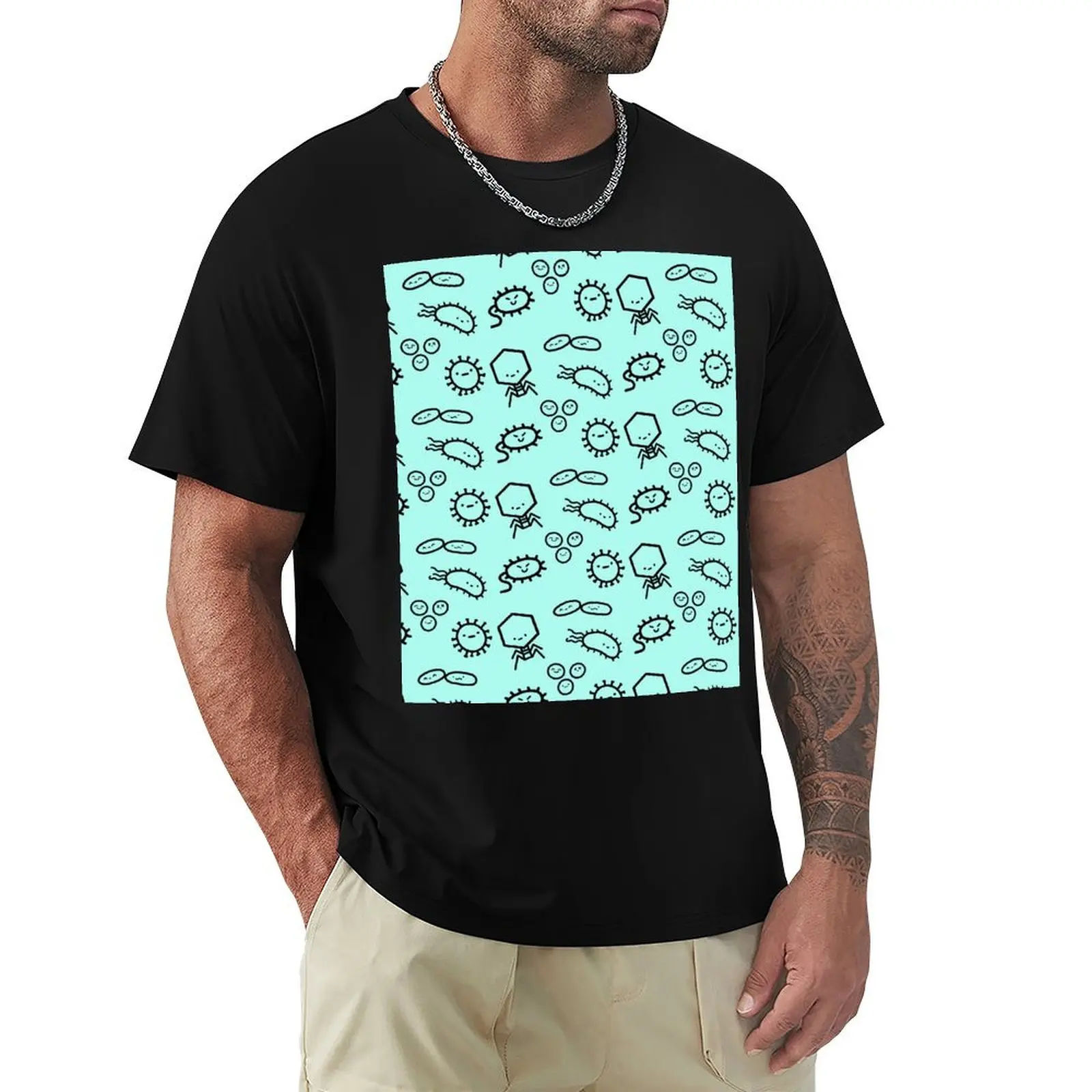 Kawaii Microbes, bacteria and viruses T-Shirt Summer Sports Quick Dry T-Shirt