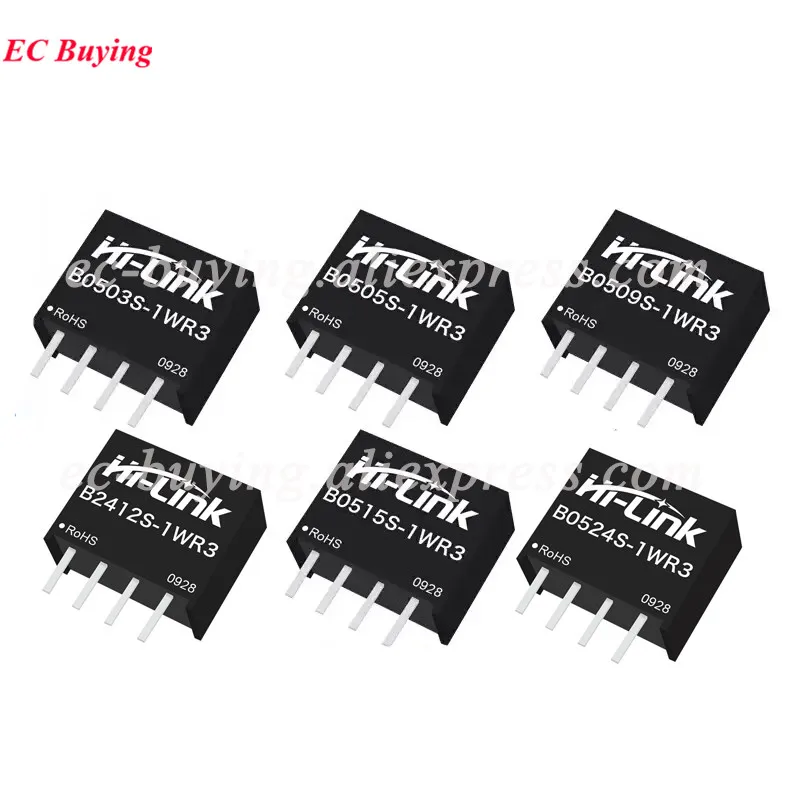 1-10Pcs Hi-Link 1W 2W 3W B0505S-1WR3 2WR B1212S B1205S B0524S 5V 12V 24V to 3.3V 5V 9V 12V 15V 24V DC-DC Converter Power Module