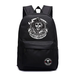 Sons of Anarchy School Bag Men Print California Back Pack Anime Fashion zaino studenti borse per ragazze ragazzi