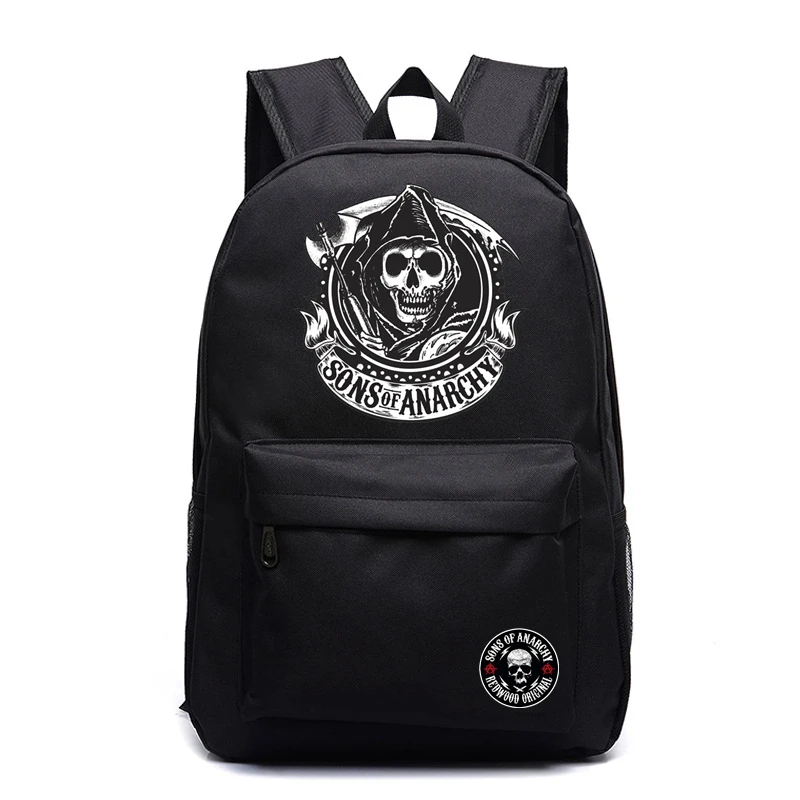 Sons of Anarchy School Bag Men Print California Back Pack Anime Fashion Backpack Students Bags for Girls Boys