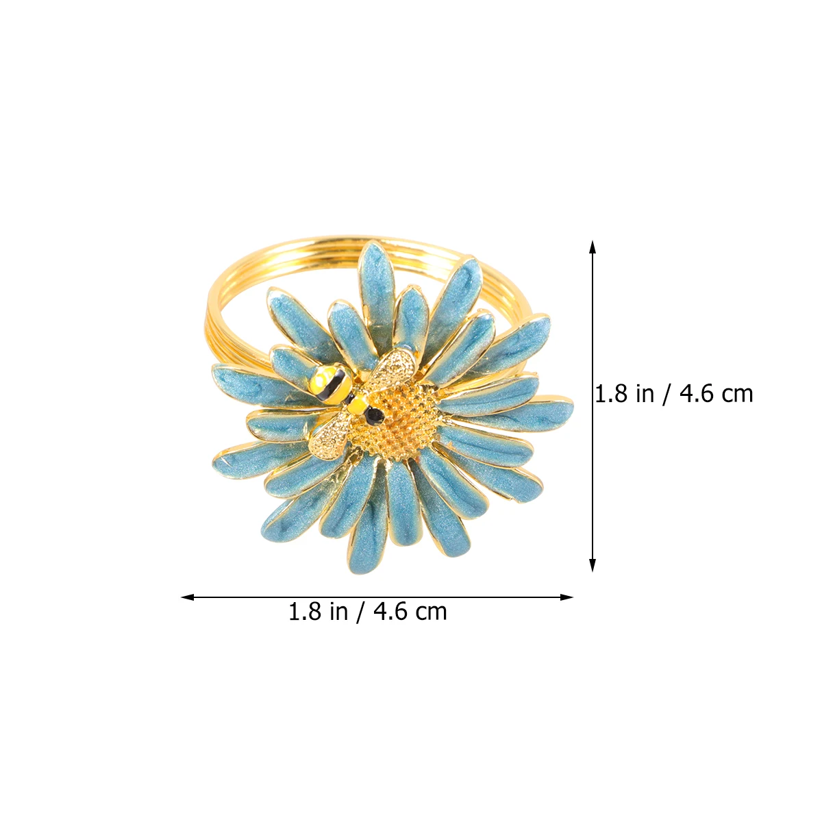 

2Pcs Zinc Napkin Rings Creative Bee Napkin Buckle Shape Flowers Decorative Holders Elegant Dinner Wedding Gifts