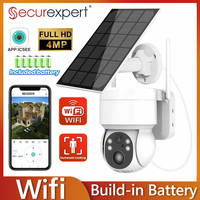 4MP HD Solar WiFi PTZ Camera Outdoor Wireless Solar IP Cam Built-in Battery Video Surveillance Cameras Long Time Standby ICsee