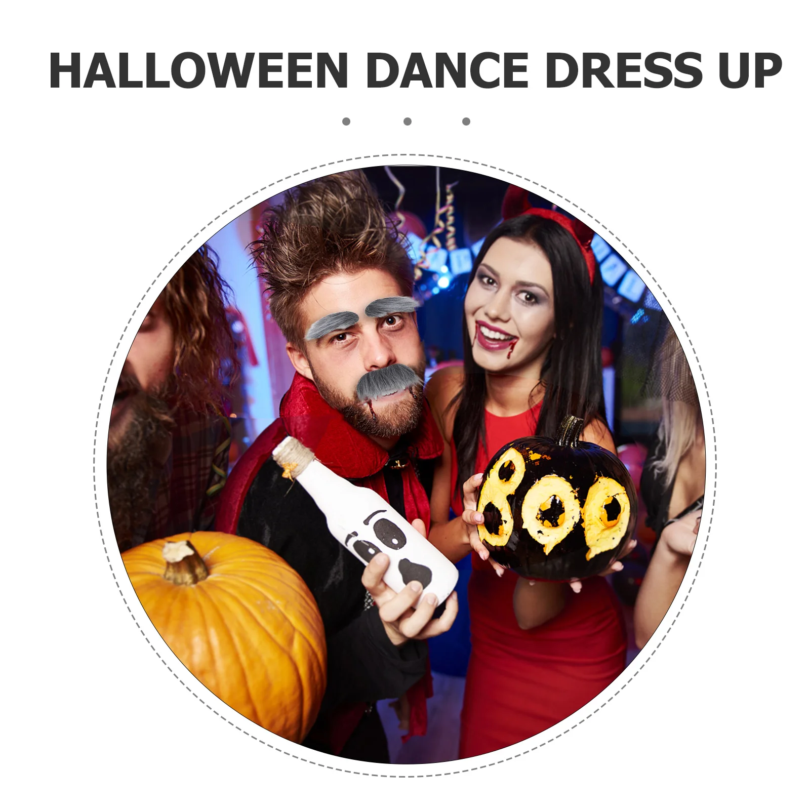 1 Zestaw Sztucznych Wąsów Brody Brwi Samoprzylepny Realistyczny Halloween Cosplay Zabawny Kostium Imprezowy Dodatek Męskie Sztuczne Wąsy