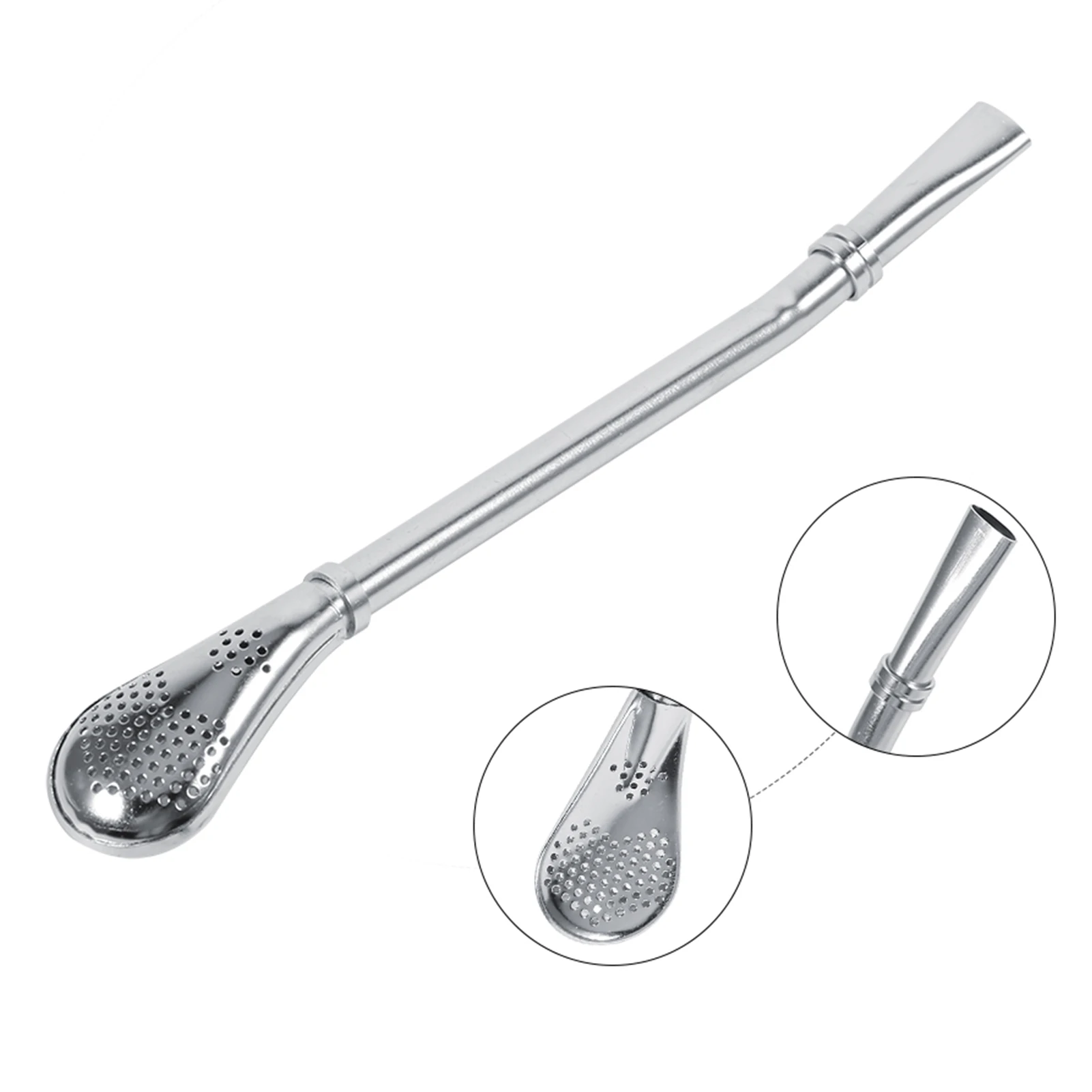 Yerba Mate Drinking Straw Dependable Stainless Steel Yerba Mate Tea Gourd Bombilla Drinking Straw Filtered Spoon Silver