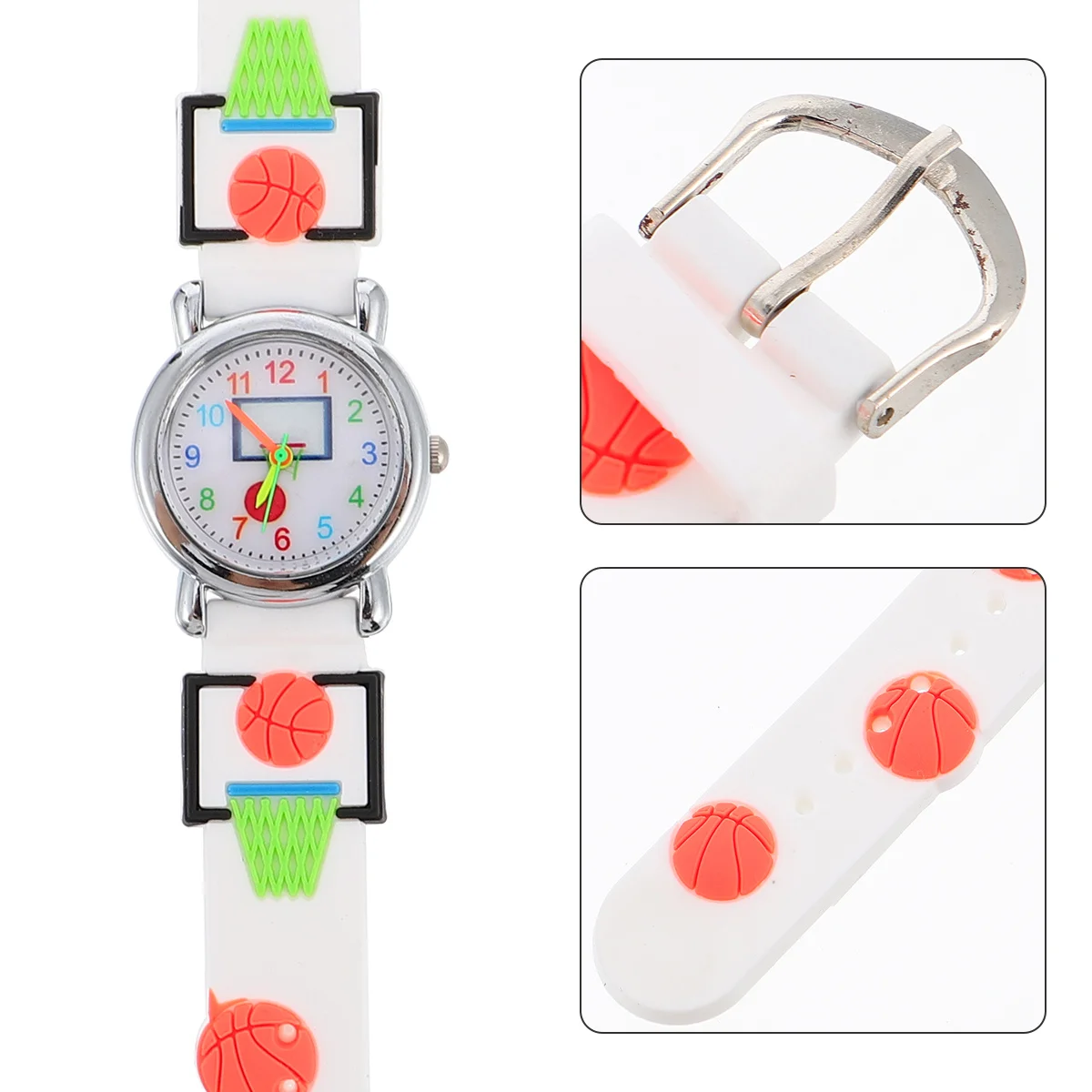 3D Kids Watch Basketball Pattern Cartoon Design Durable Comfortable Waterproof Daily Use Children Watch
