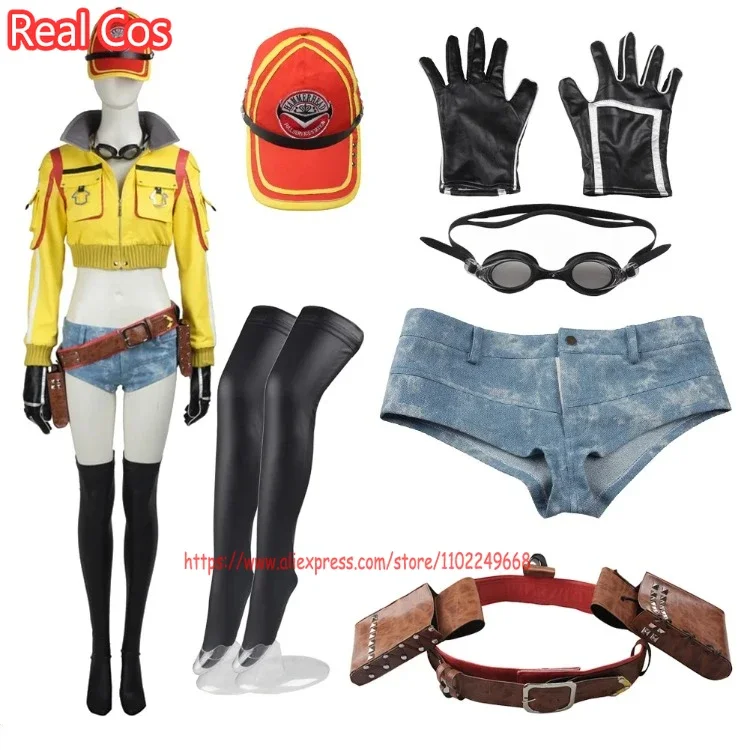 FF15 سيندي أوروم تأثيري الخيال قبعة نظارات الدعاوى أنيمي لعبة فاينل فانتسي 15 زي تمويه النساء فانتازيا وتتسابق 3508