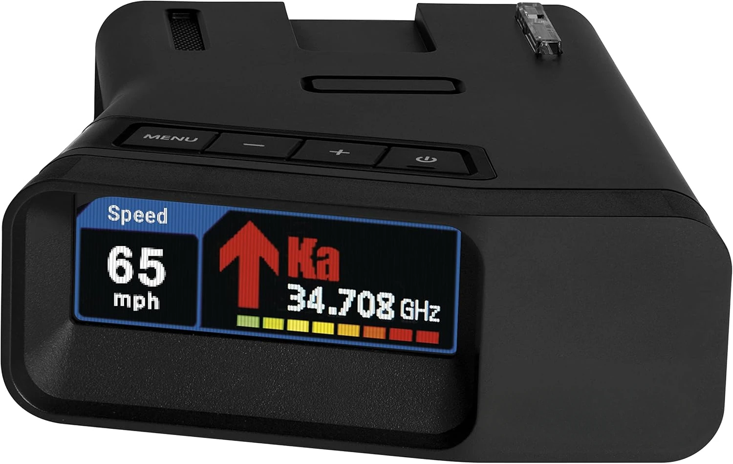 

LONG RANGE Laser/Radar Detector, Built-in GPS, Real-Time Alerts, Dual-Antennas Front & Rear w/Directional Arrows