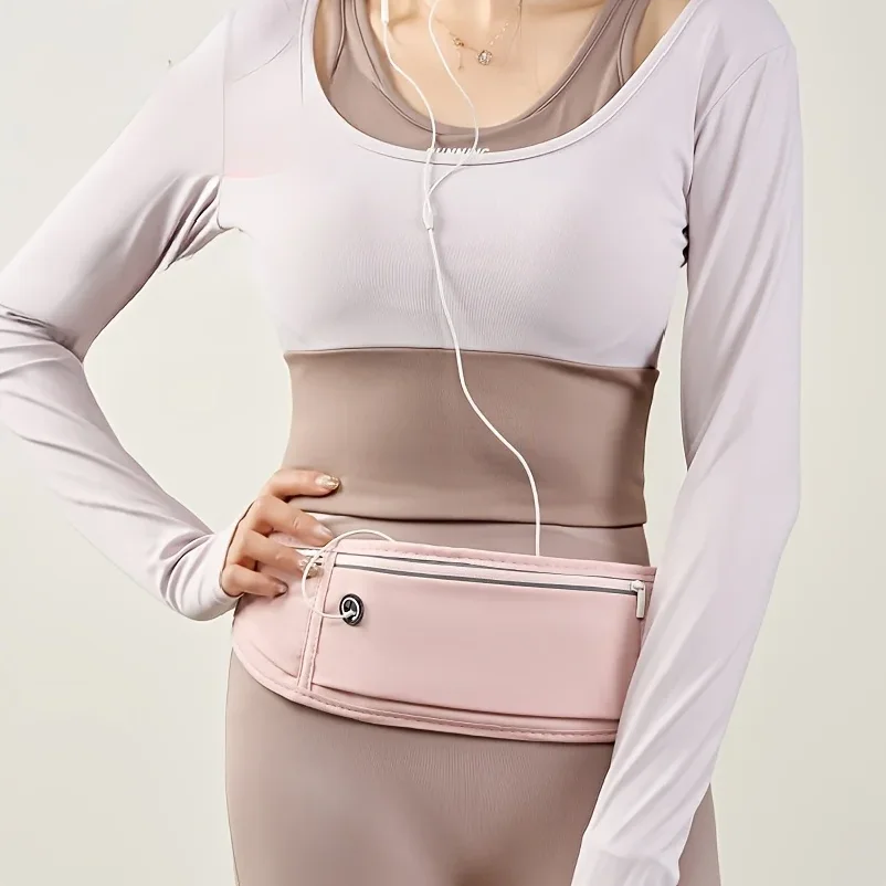 

1 Lightweight Elastic Running Fanny Pack for Men and Women, Compact Sports Phone Pouch with Zipper Closure, Durable Polyester