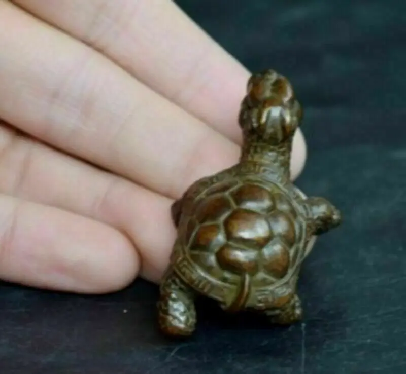 Solid Brass Turtle Statue Animal Tortoise Figurine Feng Shui Lucky Decor