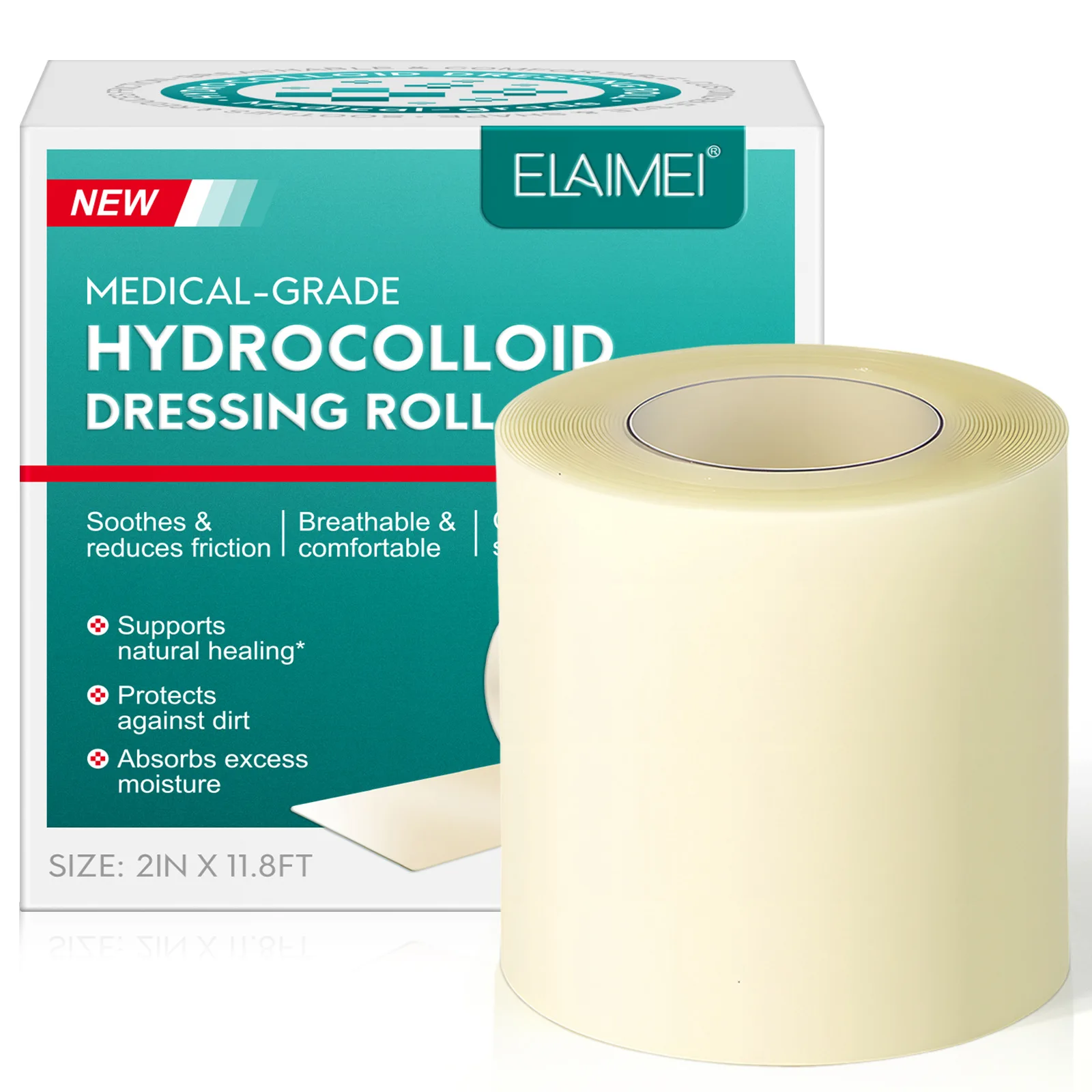 Highly Absorbent Hydrocolloid Roll Wound Care Bandages Self-Adhesive Bed Sore Burn Patch for Healing Hot Sale