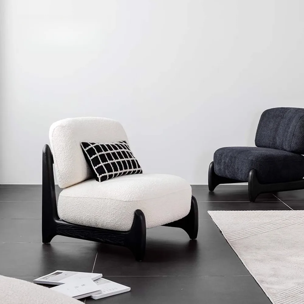 

Contemporain Back Support Chairs Living Room Luxury Design Floor Lounge Chair Sofa Lambs Wool Stoelen Apartment Furniture