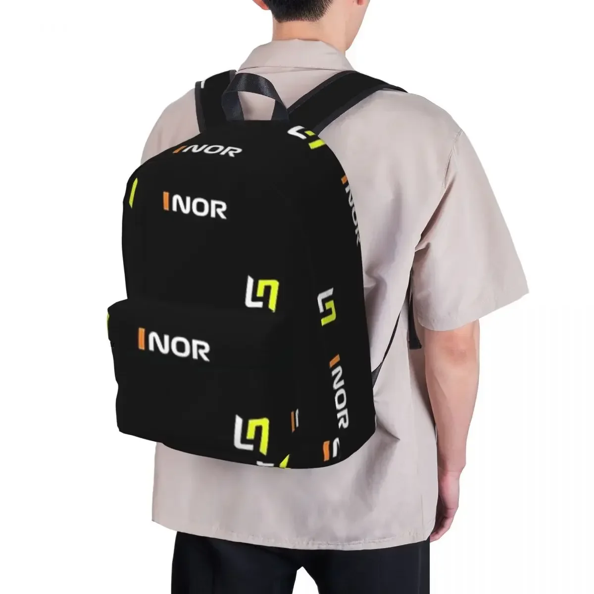 Lando Norris-Sacs à dos F1 ellow pour enfants, sac de livre étudiant, sac à dos pour ordinateur portable initié, sac à dos de voyage à la mode, sac d'école