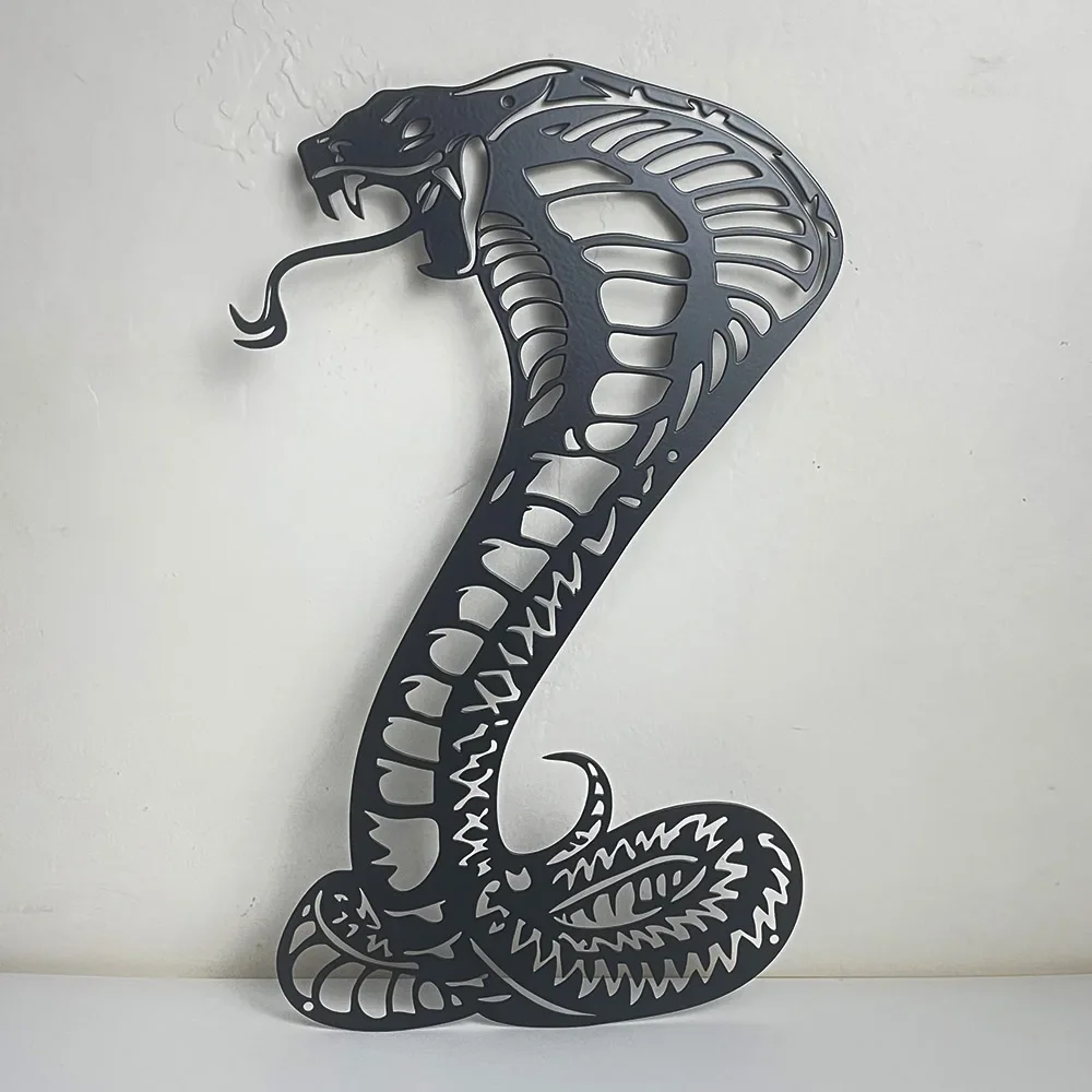 Cobra Snake Wall Art Sign Metal Serpent Silhouette Interior Hanging Living Room Man Cave Decoration Home Decor