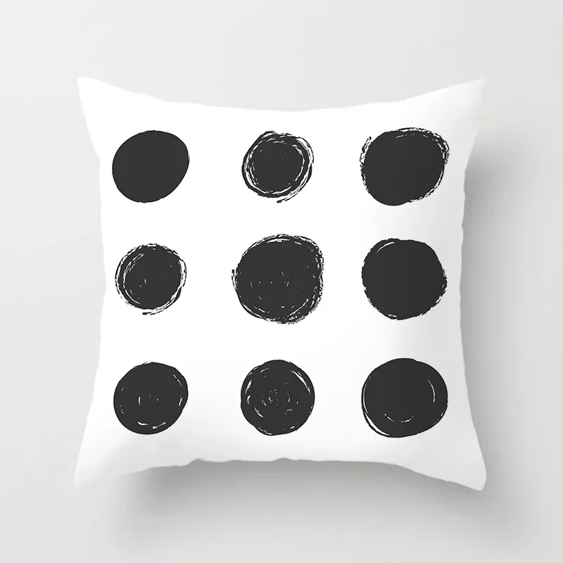 Livingroom Simple Black White Geometry Cushion Case Hot Modern Nordic Decorative Pillows Case Sofa Couch Throw Pillows car home