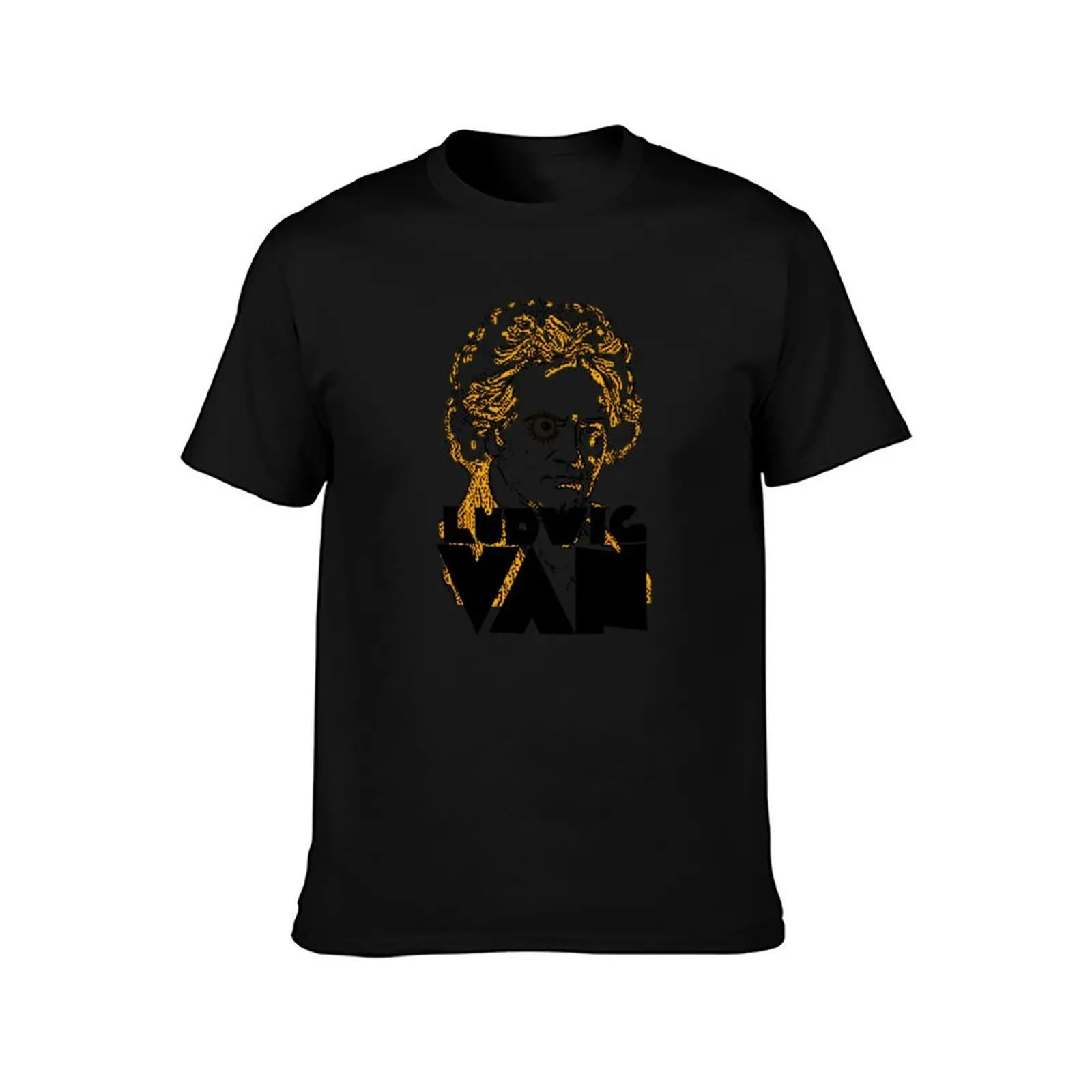 Ludwig Van T-Shirt, Summer Casual Cotton Tee, Oversized Streetwear Tops, Vintage Graphic Print, Loose Fit Short Sleeve