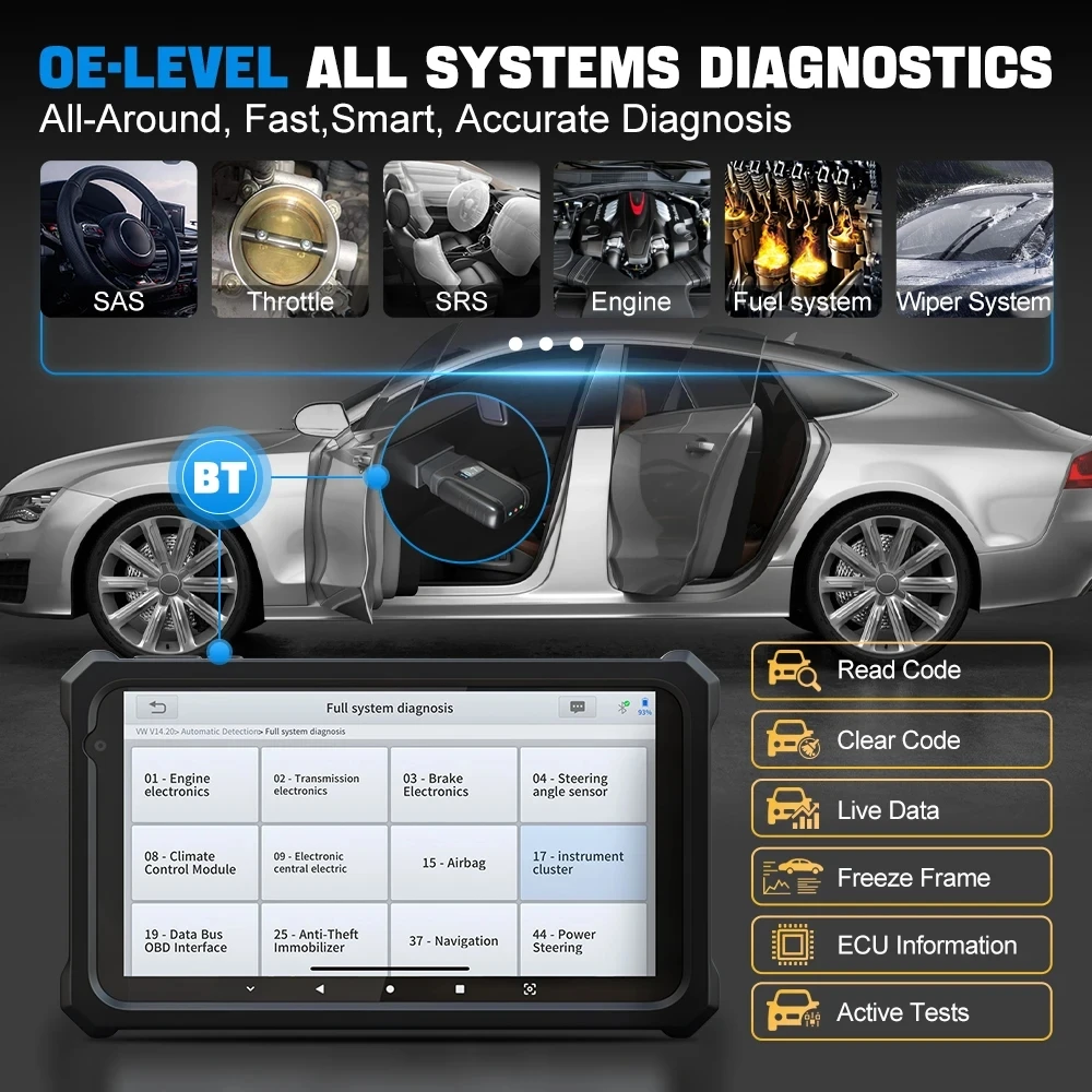 Anyscan A30M OBD2-diagnosetools Bluetooth-scanner met bidirectionele controlecodelezer CAN FD-protocol Gratis update