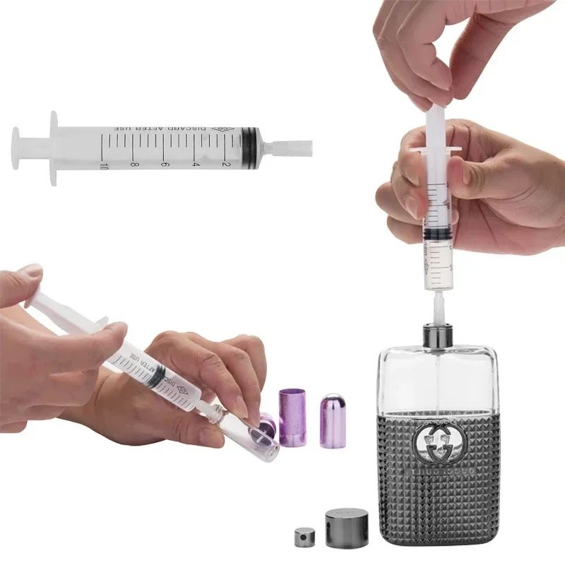 10pcs perfume quantitative syringe plastic 10ml dispenser tool refills cosmetics for distribution of refillable bottles