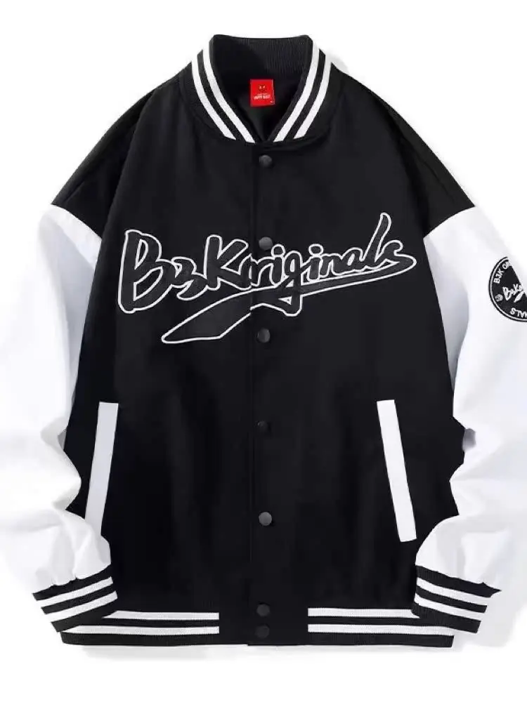 

Slim Fit American Baseball Jaet Men's Spring Autumn Lightweight Faion Print High Street Couple's Casual Coat Jaet