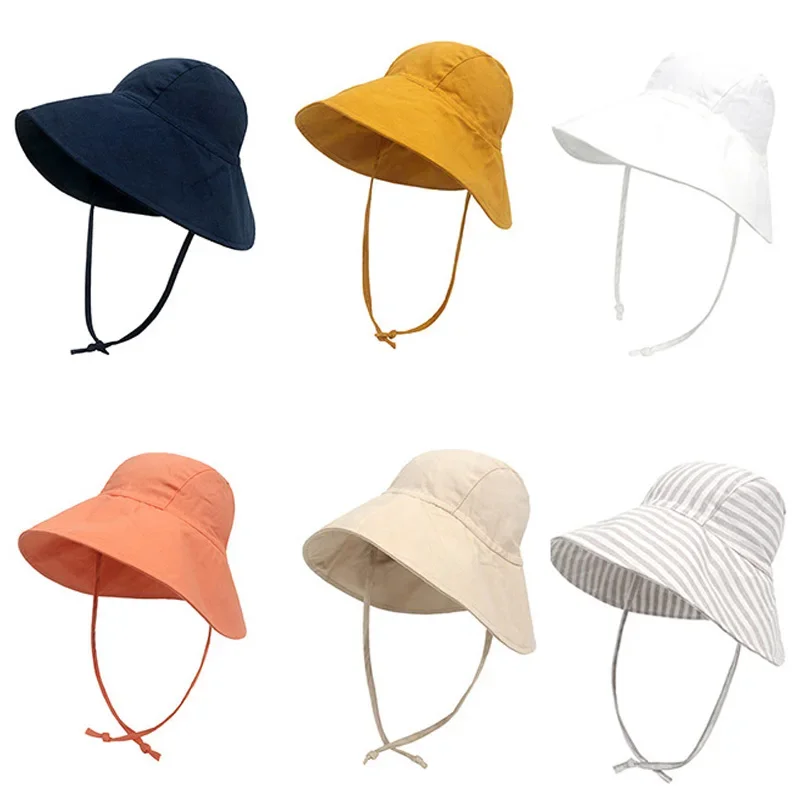 

Весенняя детская шапка для девочек и мальчиков, хлопковые льняные шапки с большими полями, летние детские панамы, дышащая уличная пляжная дорожная детская кепка, От 2 месяцев до 4 лет