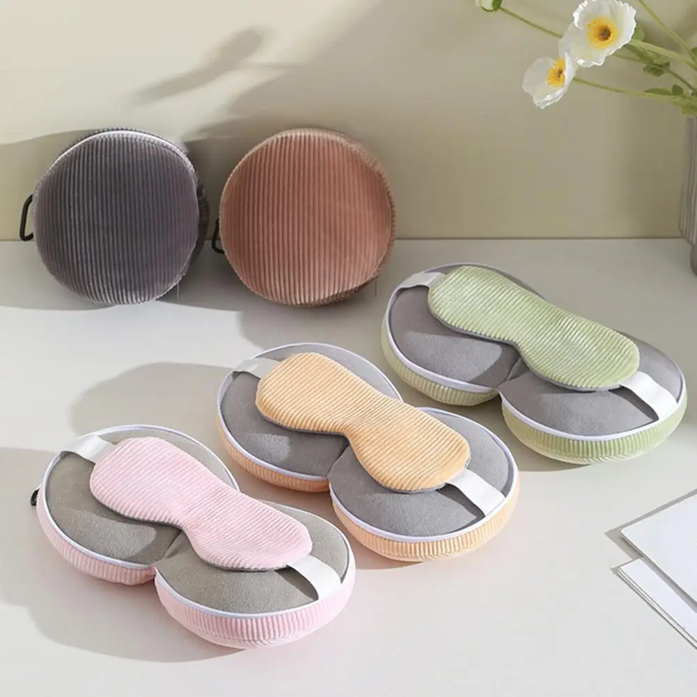 Airplane Travel Pillow Travel Neck Pillow Eye Mask 2-in-1 Portable Support Zippered Foldable Pillow Flights Neck Support Pillows
