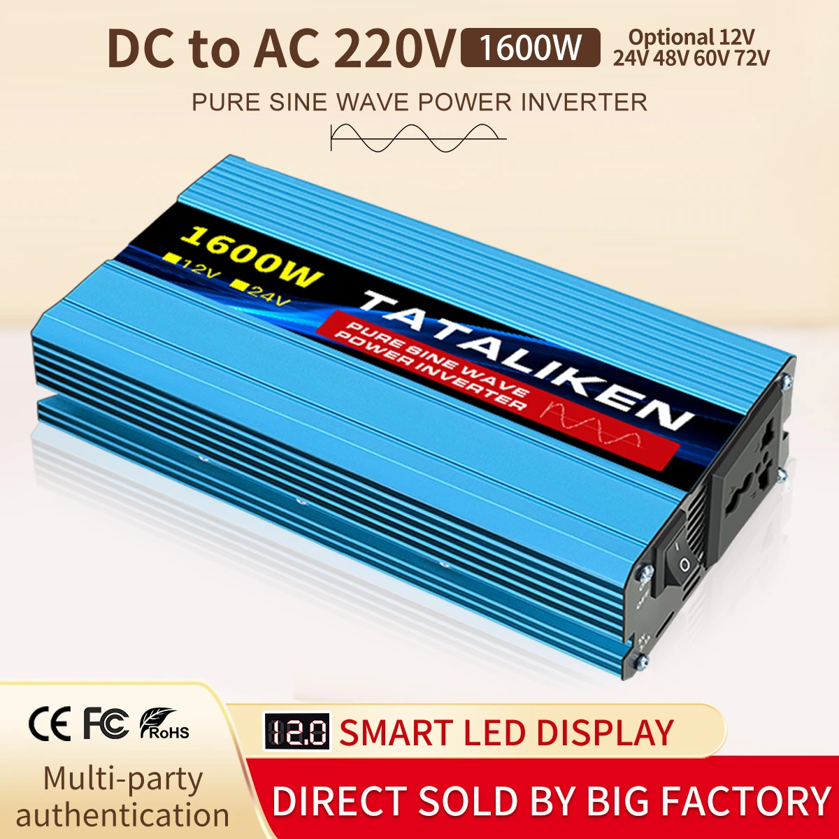 

DC48V To AC 220V Inverter 4500W 5000W 6000W 7000W Power 50HZ Converter Solar Inverters With LED Display