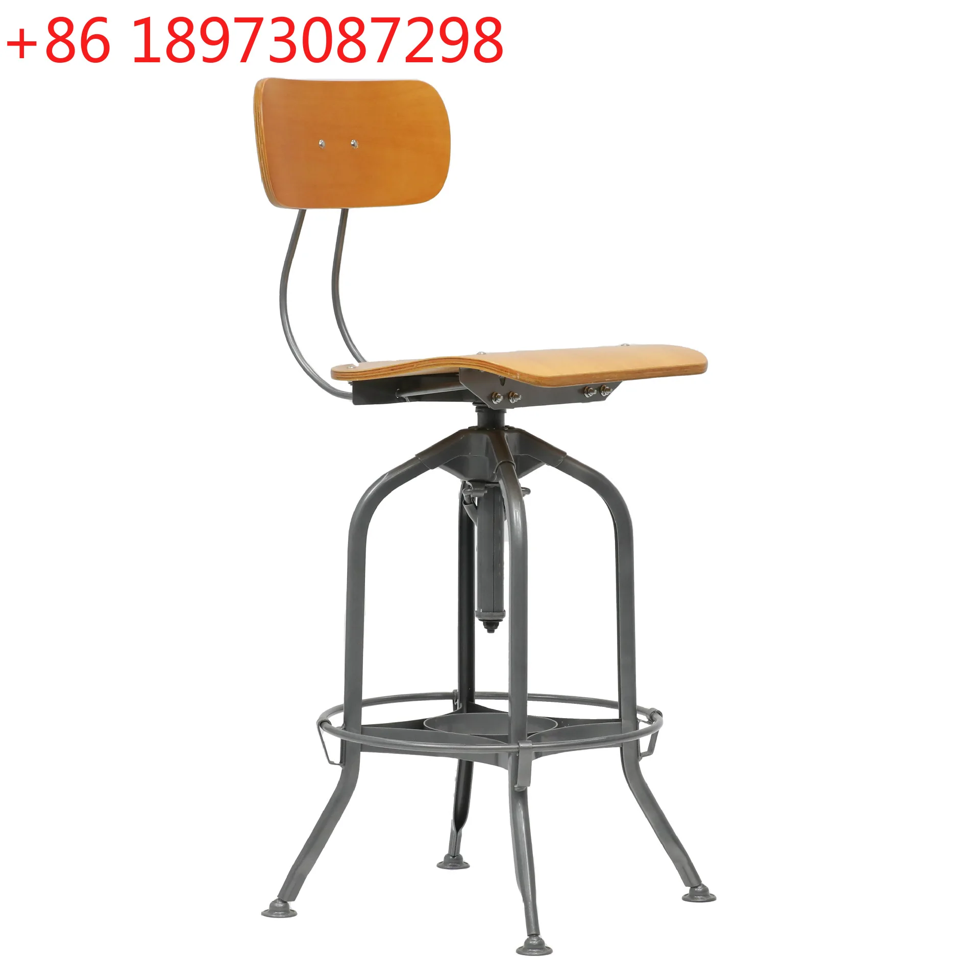 

American industrial rotating height adjustable front desk bar chair high foot rotating lift chair